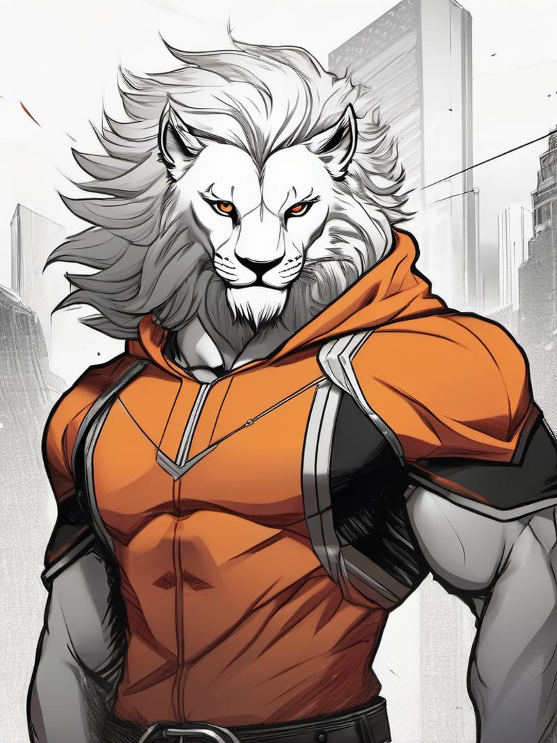 05728-1249957258-4506-realistic photo, aesthetic portrait commission of a  of a male fully furry muscular anthro albino lion in orange in full body re.png